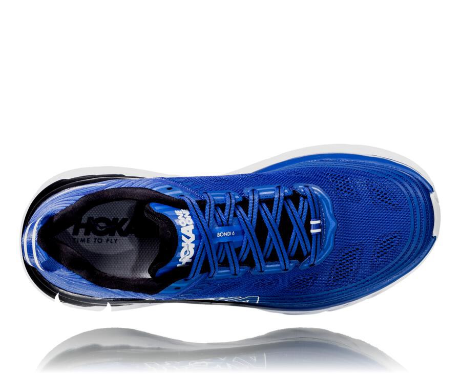 Hoka One One Running Shoes Mens Blue/White - Bondi 6 - 41203BLIX